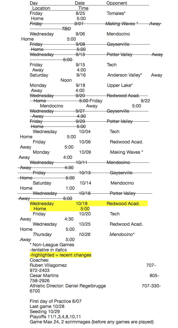 pahs updated soccer schedule 2023