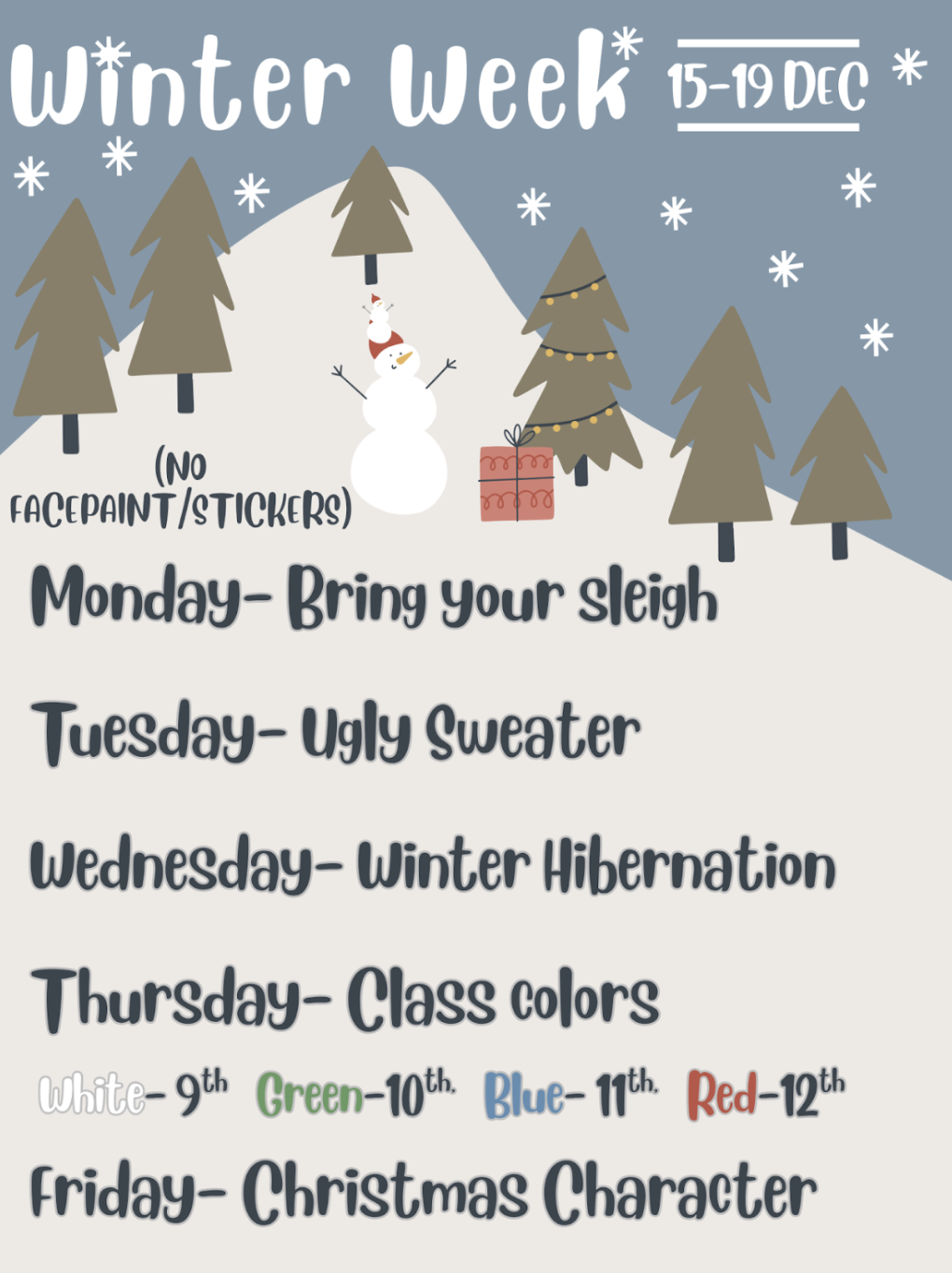 winter spirit week