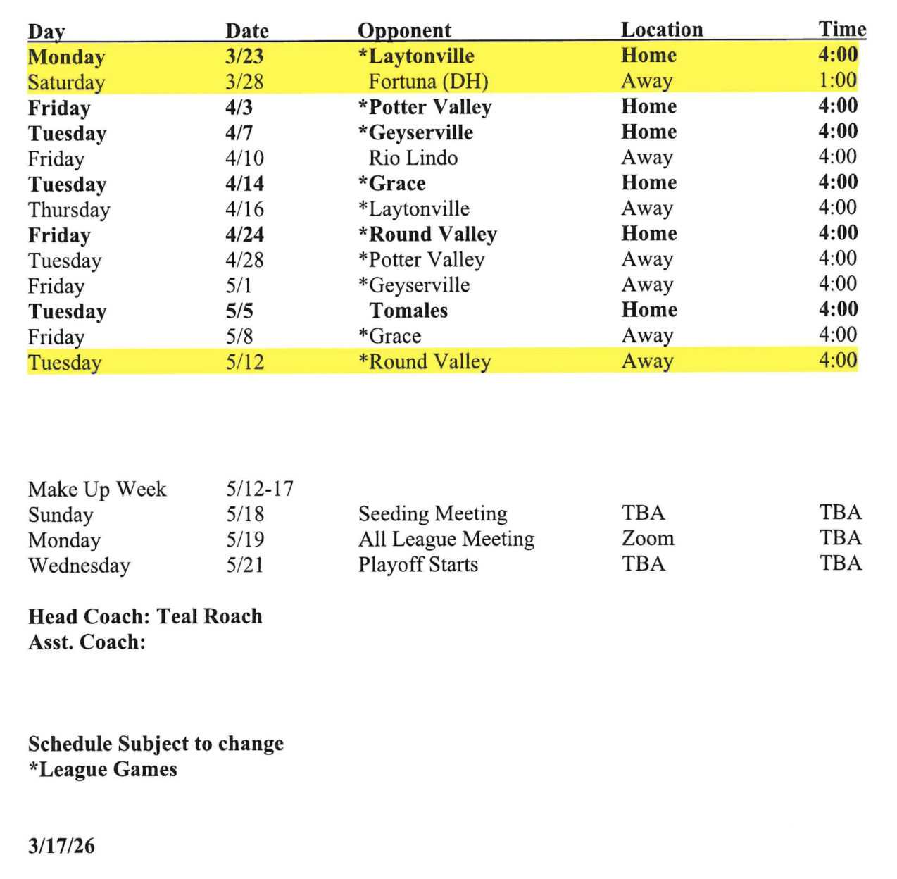 boys bb -- march 2026